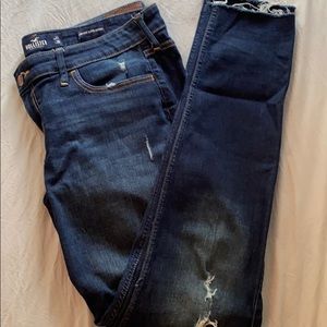 Dark Blue Low Rose Super Skinny Jeans
